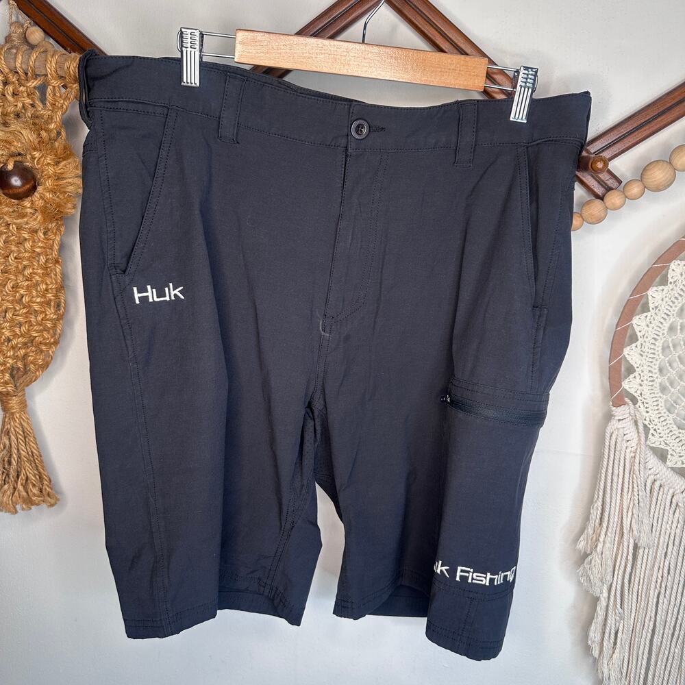 Huk Fishing Black Shorts
